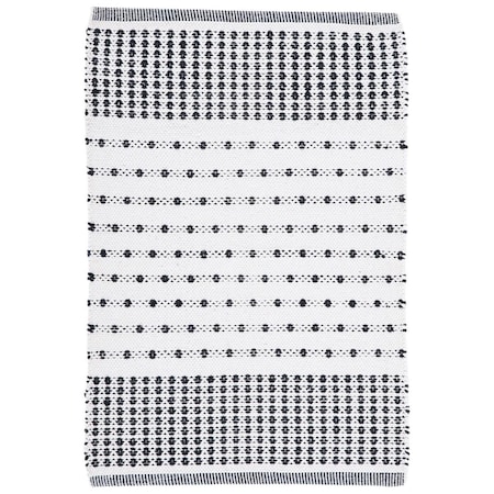 Safavieh 4 x 6 ft. Montauk Contemporary Rectangle Flat Weave Rug Black & Ivory MTK714Z-4